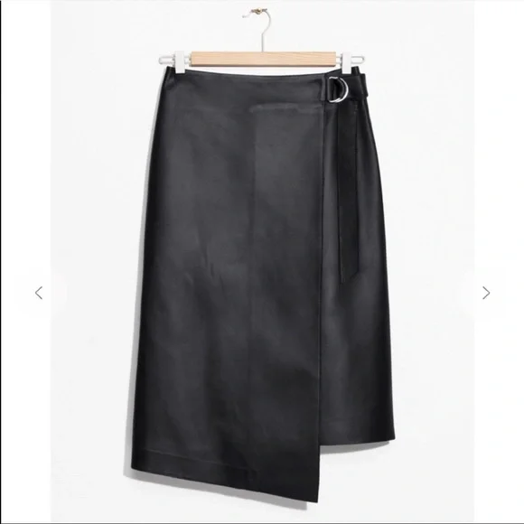 & Other Stories Black Leather Skirt 2 NWT - Picture 2 of 10